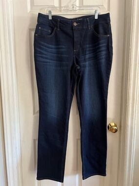 Lee Regular Fit Straight Leg Mid Rise Women Jeans Size 18 Tall Deep DarkWash NWT
